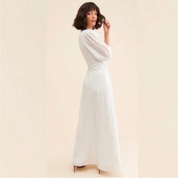 Hutch Anthropologie White Eyelet Cutout Maxi Dress Size 8 - Picture 2 of 9